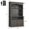 Coffee Bar Cabinet with LED Lights 72" Tall Buffet Cabinet with Storage Farmhouse Kitchen Sideboard Tall Coffee Hutch - 4 of 4