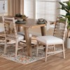 bali & pari Ulric Mahogany Wood Dining Chair White Wash: Bohemian Style, Foam Padded, No Assembly Required - 3 of 4