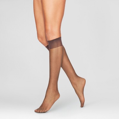 WEST LOOP Ladies Basic Sheer, Knee High (8 Count), Size Plus, Suntan