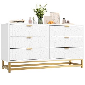 6 Drawer Dresser for Bedroom, Chest of Drawers with Metal Base - 1 of 4