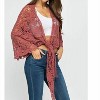 Women's Floral Crochet Front Tie Up Duster - MiMi Wholesale - 2 of 4
