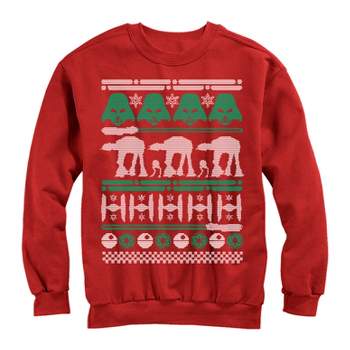 Men's Star Wars Ugly Christmas Famous Symbols Sweatshirt - Red - Small ...