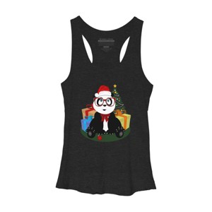 Women's Design By Humans Christmas - Panda Nerd By Adamzworld Racerback Tank Top - 1 of 3