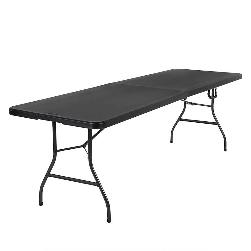 SKONYON 6ft Portable Heavy Duty Plastic Foldable Table Black, 1 of 7