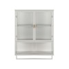 Wall-Mounted Double Glass Door Cabinet,Bathroom Storage Cabinet with Detachable Shelves, Versatile Kitchen Pantry Sideboard for Kitchen Laundry - 4 of 4
