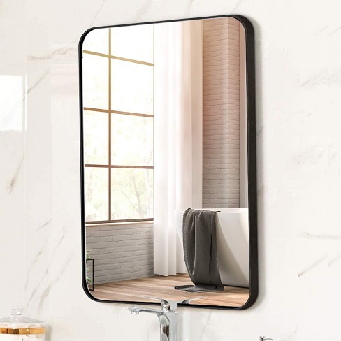 Best Choice Products 24x36in Recessed Bathroom Vanity 2-Way Wall Mirror w/ Rounded Corners, Anti-Blast Film