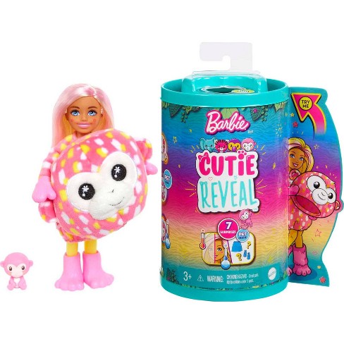 Barbie Doll Cutie Reveal Teddy Plush Costume Doll With Pet, Color Change