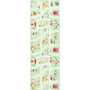 Santa Monica Kids SMK100 Power Loomed Machine Washable Skid-Resistant Indoor Runners - Light Green - 2'6"x8' - Safavieh Kids - 1 of 4