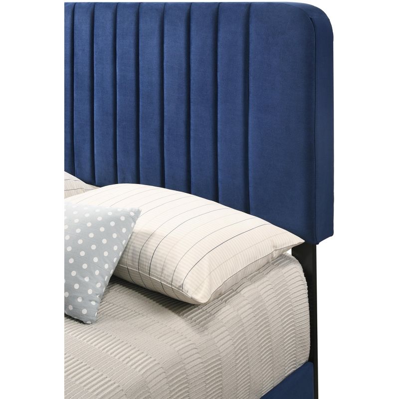 Passion Furniture Lodi Navy Blue Queen Panel Bed, 4 of 6