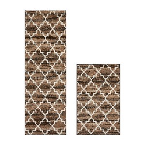 Savio Collection 100% Micro Polyester 2 Piece Bath Rug Set - Better Trends - 1 of 4