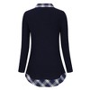 BLUEMING Womens Polo Shirts Color Block Faux Layering Shirts Plaid Shirts Teacher Shirts Everyday Tops - 2 of 3