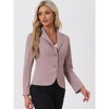 Allegra K Women's Elegant Work Office Lapel Collar Button Down Regular Fit Suit Blazer - 2 of 4