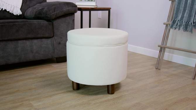 Round Storage Ottoman with Lift Off Lid - WOVENBYRD, 2 of 14, play video