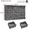 Mastgoal 55" Farmhouse Dresser with 9 Drawers, Large Rustic Wood Closet Storage with Roman Column for Bedroom - 4 of 4
