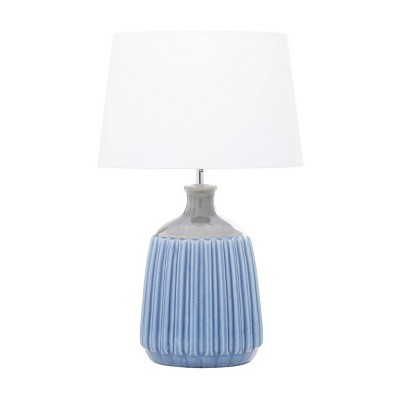 24" x 15" Coastal Ceramic Table Lamp Blue - Olivia & May