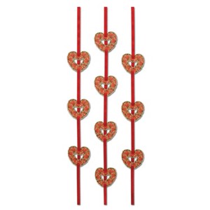 Beistle Heart Ribbon Stringers, 4', (15/Pkg) Multicolored - 1 of 1