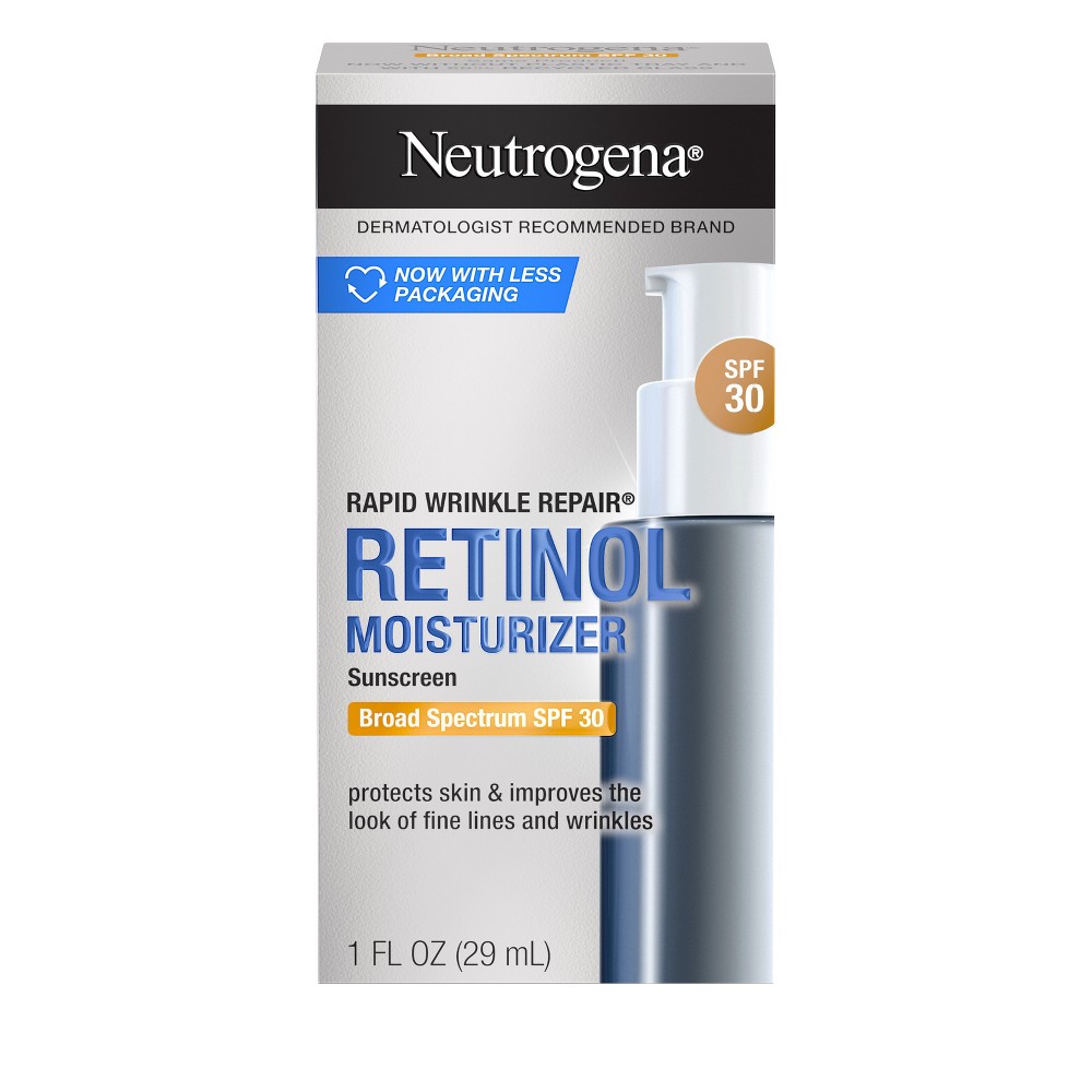 Photos - Cream / Lotion Neutrogena Rapid Wrinkle Repair Retinol Face & Neck with Hyaluronic Acid - SPF 30 - 1 fl oz: Paraben-Free, Normal Skin, Dye 
