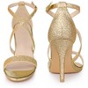 Perphy Women's Glitter CrissCross Buckle Strap Stiletto High Heels Sandals - 2 of 4