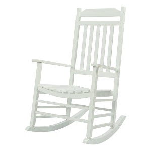 Kozyard High-Back Slat Rocking Chair Set – Solid Wood Rockers for Porch, Indoor, or Outdoor Use - 1 of 4