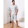 INSPIRE CHIC Men's Summer Short Sleeves Crew Neck with Pockets Nightwear Pajama Set - 4 of 4