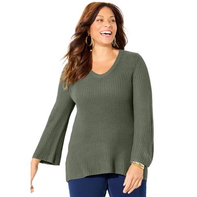 Catherines Women's Plus Size Shaker Stitch Pullover