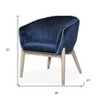 HomeRoots 28" Blue And Brown Velvet Arm Chair - 3 of 4
