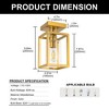 YANSUN 5.51 in. Gold 1-Light Cage Semi Flush Mount Ceiling Light with Glass Shade for Living Room Bedroom - 4 of 4