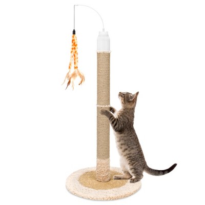 Best Choice Products 40in Electronic Interactive Rotating Cat Scratching Post w/ Adjustable Height, Sisal Rope