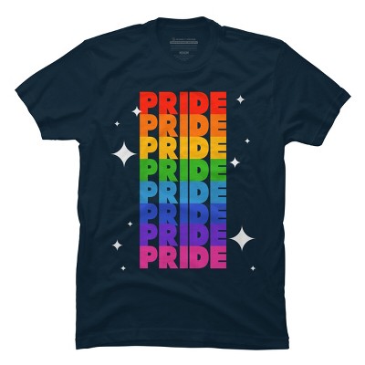 Adult Design By Humans Rainbow Pride Word Stack With Stars By Billmedzz T-Shirt