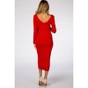 Pinkblush Red V-Neck Long Sleeve Fitted Maternity Maxi Dress - 2 of 4