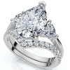 Pompeii3 Certified 3.60Ct  Diamond Engagement Wedding Ring Set 14k Gold or Pt Lab Created - 3 of 4