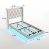 Floating Platform Bed Frame with LED Lights & Charging, Upholstered Headboard - 2 of 4