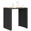 vidaXL Patio Bar Table with Acacia Wood Top Black 41.3"x31.5"x43.3" Poly Rattan - 4 of 4