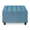 NicBex Modern 30" Storage Ottomans Linen Footstools with Button Tufted and Nailhead Trims for Bedroom and Living Room - 3 of 4