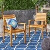 PAGED Wood Outdoor Chairs Set of 2 Patio Dining Chairs with Wooden Armrests, Vertical Slats Design for Patio, Garden, Poolside - 4 of 4