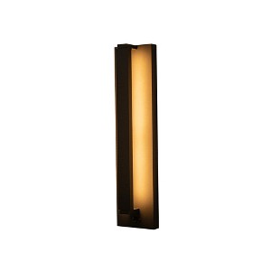 ALOADECOR Modern Motion Sensor Outdoor Wall Light Integrated LED Wall Sconce Matte Black Iron Exterior Light Fixture for Porch Garage Patio - 1 of 4