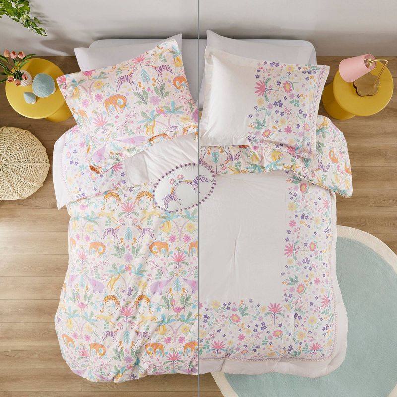 Maisie Floral Reversible Cotton Kids' Comforter Set with Throw Pillow Purple - Urban Habitat, 2 of 9