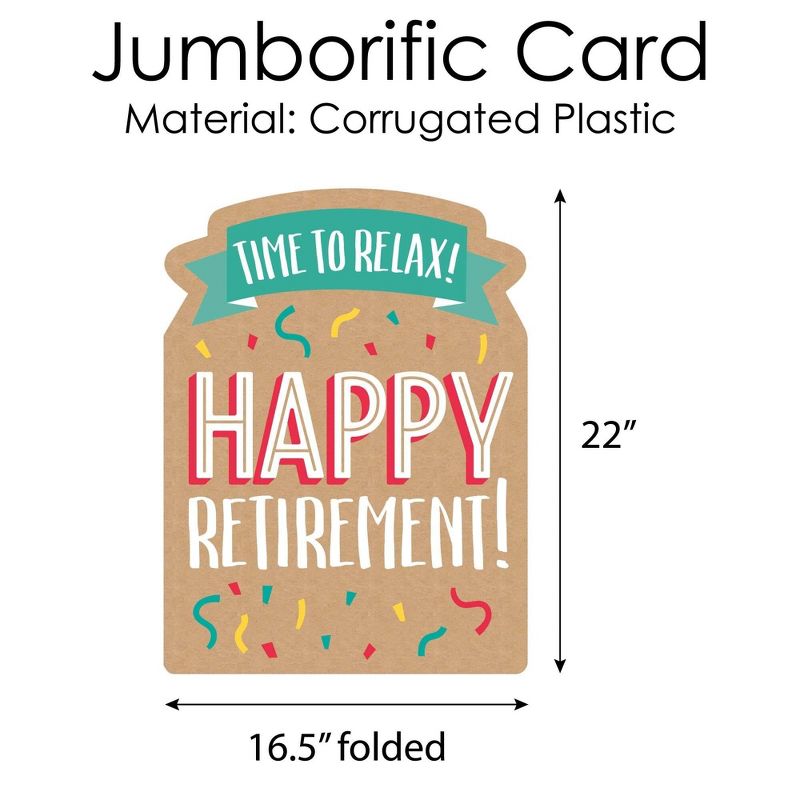 Big Dot of Happiness Retirement - Congratulations Giant Greeting Card - Big Shaped Jumborific Card, 5 of 8