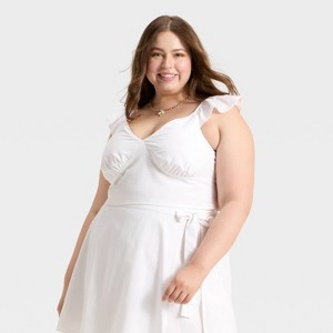 Women's Ruffle Sleeve Woven Halter Top - A New Day™ - 1 of 3