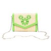 Disney Bag, Horizontal Fold Over Cross Body, Mickey Mouse Embroidered Citrus Ears Lime Green, Raffia Straw - 4 of 4