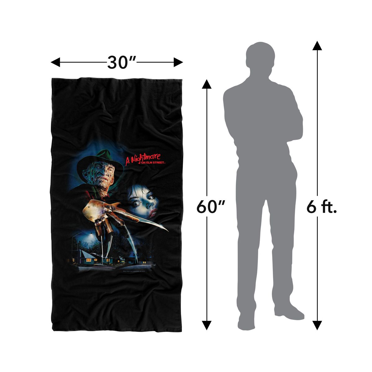 Nightmare On Elm Street Elm Street Poster 30" x 60" Beach Towel - thumbnail 5