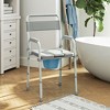 HOMCOM Bedside Commode Chair for Seniors, Adults, Handicap, Raised Toilet Seat with Arm, Adjustable Height, 300 lbs - 3 of 4