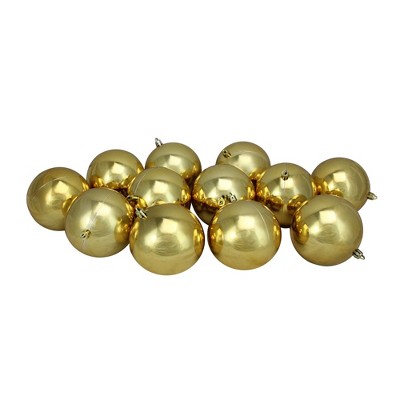 Northlight 12ct Shatterproof Shiny Christmas Ball Ornament Set 4" - Gold