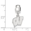 Black Bow Jewelry Sterling Silver Wisconsin Badgers NCAA Bead Charm - 3 of 4