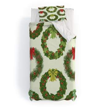 Sabine Reinhart Christmas Wreaths Duvet Cover + Pillow Sham(s) - Deny Designs