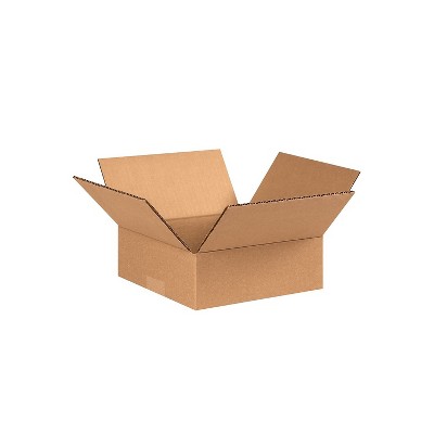 Box Partners Flat Corrugated Boxes 8" x 8" x 2" Kraft 25/Bundle 882