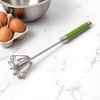 Unique Bargains 12" Semi-Automatic Loop Whisk Dishwasher Safe Stainless Steel Silver Tone Green - 4 of 4