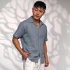 Campus Sutra Men Men's Cloud Grey Solid Resort Shirt - 3 of 4
