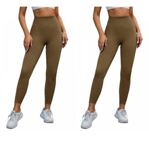 INSPIRE CHIC 2 Pcs Women's High-Waisted Tummy Slimming Cycling Running Workout Control Panties - 1 of 4