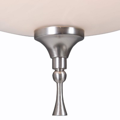 Glacier Point Satin Nickel 3-Light Pendant with Ivory Cloud Glass